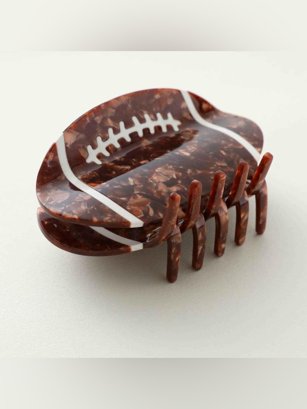 Tortoiseshell Brown Football-Shaped Hair Claw Clip